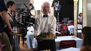 Пляж сцена с курицей (making of)