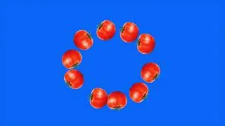 rotating tomato green screen/ animation tomato on green screen footage