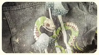 Painting a Snake and Mushrooms on a Jacket