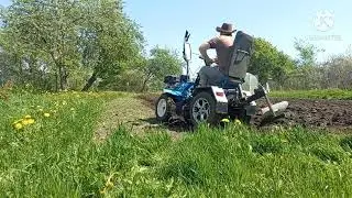 адаптер для мотоблока! вспашка в первый раз!!!)