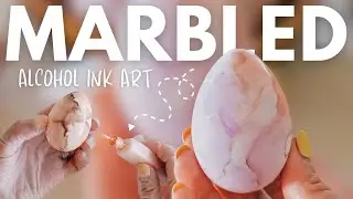 DIY MARBLED EGGS! EASTER EGG DECORATING!! ALCOHOL INK ART!