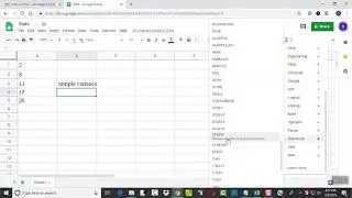 Google Sheets - Finding Sample Variance