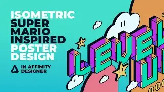 A Super Mario Inspired Isometric 'Level Up' Poster in Affinity Designer | Speed Art