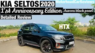Kia Seltos Anniversary Edition 2020 | HTX | Detailed Hindi Review |AuroraBlack| MotorheadCarReviews
