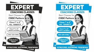 Black & White Coaching Class Pamphlet Design in CorelDraw |  How to Make Coaching Pamphlet Design