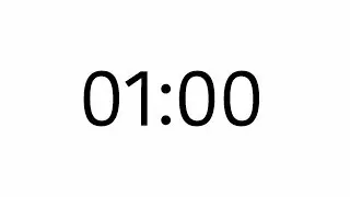 1 Minute Countdown Timer 4K (no sound) - White