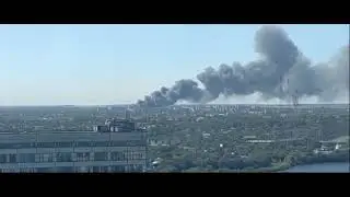 В Донецке вспыхнул масштабный пожар в гипермаркете «Галактика»