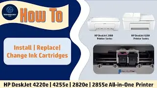 HP DeskJet 2855e 2810e 2820e 4255e 4220e Printer series:How to install replace change Ink Cartridges