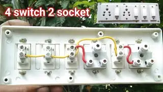 How to make electric board 4 switch 2 socket | 4 switch 2 socket connection | Board Wiring