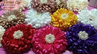Flor de listón esponjosa//floresely  //listón 4cms