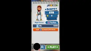 Subway Surfers gameplay on smartphone (Android games, adventure)