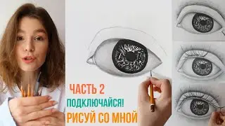 Урок 2 по Рисованию ГЛАЗа для Начинающих / как нарисовать глаза карандашом (основы рисования)