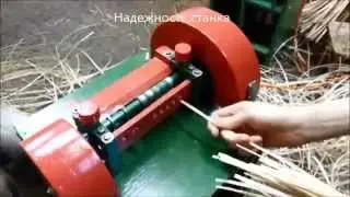 Строгание ивовой ленты на лозострогальном станке ЛСЕ-3