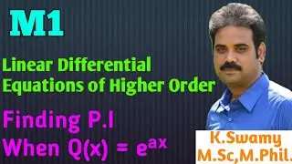 Linear Differential Equations of Higher Order|| Particular Integral when Q(x) = eᵃˣ