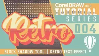 Retro Striped Gradient Text Effect Tutorial | Block Shadow Tool | CorelDraw | Tutorial Series | 004