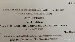 degree 6th semester botany dsc - nursery, gardening and floriculture important questions