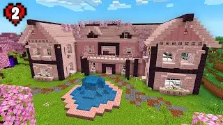 I Built the Ultimate Cherry Blossom Base in Minecraft Hardcore!