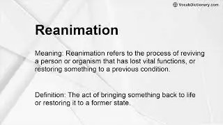 Reanimation Meaning