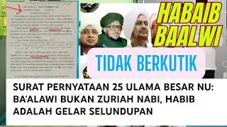 HABAIB DIAM TAK BERKUTIK, Ditemukan bukti baru Klan Baalwi bukan  keturunan Nabi