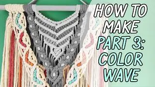 Color Wave Design & Background Layer | Part 3 How to Make Colorful Macrame Wall Hanging