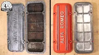 Alfa Romeo Sprint Boxer Engine Rocker Cover Wrinkle Paint Practice Restoration
