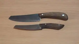 Самодельные ножи в стиле танто из титана - заточка эльборами.