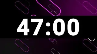 47 Minute Timer with Relaxing Upbeat Music and Alarm, Countdown Clock for Stress Relief