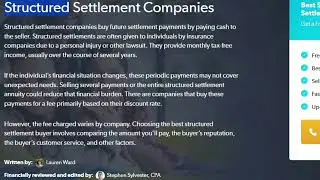 Best Structured Settlement Annuity Companies.