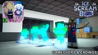 Ice Scream 8 True Ending All Gameovers And Endings In Minecraft!
