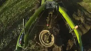 Вспашка земли мотоблоком зубр поздней осенью