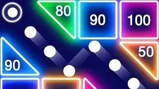 Bricks Breaker - Glow Balls Gameplay | iOS, Android, Puzzle Game