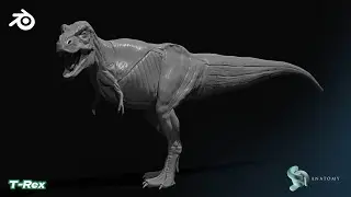 T-Rex Anatomy Sculpting In Blender (Complete)
