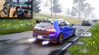 677 HP Valkswagen Golf R 7.5 FULL SEND  - Assetto corsa - thrustmaster t300 rs gt Gameplay (POV)
