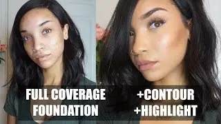 MAKEUP| Full Acne Coverage Foundation + Contour/Highlight
