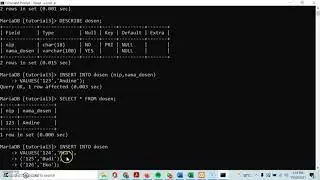 2. SQL INSERT, UPDATE, DELETE pada MySQL melalui Command Prompt
