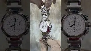 Cartier Pasha Chronograph De Cartier 42MM White Dial Steel Bracelet (2860)
