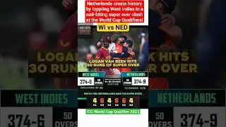 Netherlands beat the West Indies in the Super over #wivsned #nedvswi #loganvanbeek #wivsnedsuperover