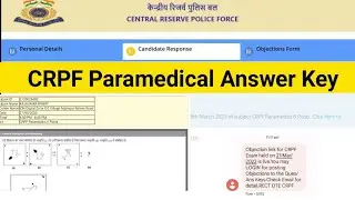 CRPF Paramedical Answer Key | CRPF paramedical Answer Key 2023 kaise download kare