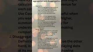 aggregation and disaggregation