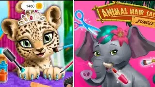 Fun kids animal games. Jungle Animal hair salon. Dressup Amy and Sarah @kidsonfun
