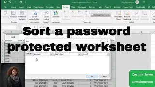 Sort password protected worksheets in Excel