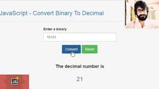 26. Binary to Decimal Converter Using HTML, CSS & JAVASCRIPT.