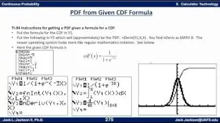 Statistics 3.6.4 PDF from CDF Formula