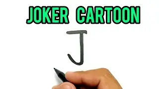 WOW, cara menggambar huruf J menjadi gambar joker kartun