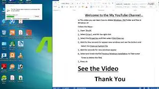 In This video you can learn how to delete Windows. Old Folder and files in Windows 10