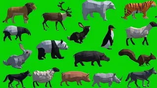 Cartoon Animal Green Screen Video | Green Screen Animals Walking | Free to Use |