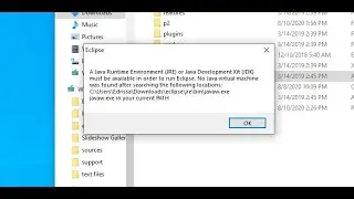 FIX-The Java runtime environment JRE or java development kit JDK must be available in order to...