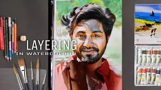 Watercolour Portrait || High LAYERING Technique || Detailed Realistic Painting || Step by step ||