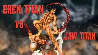 1/6 Scale Eren Titan Vs Jaw Titan Statue Figure Quick Unboxing | Attack on titan Character