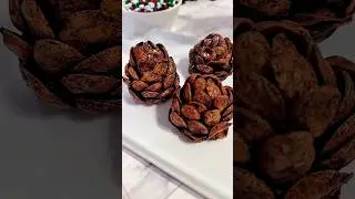 Edible Chocolate Pine Cones - Decadent Brownies| #HolidaysWithShorts #holidaytreats
